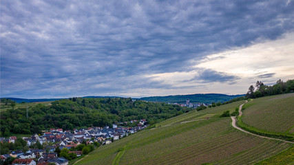 Fototapeta na wymiar Drone view at Kiedrich in Hessen, Germany