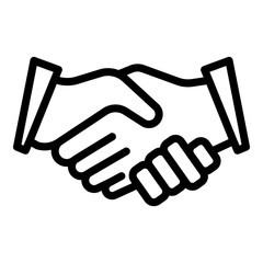 Handshake icon. Outline handshake vector icon for web design isolated on white background