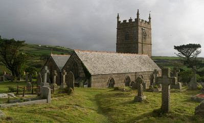 The  ancient church at Zennor in Cornwall