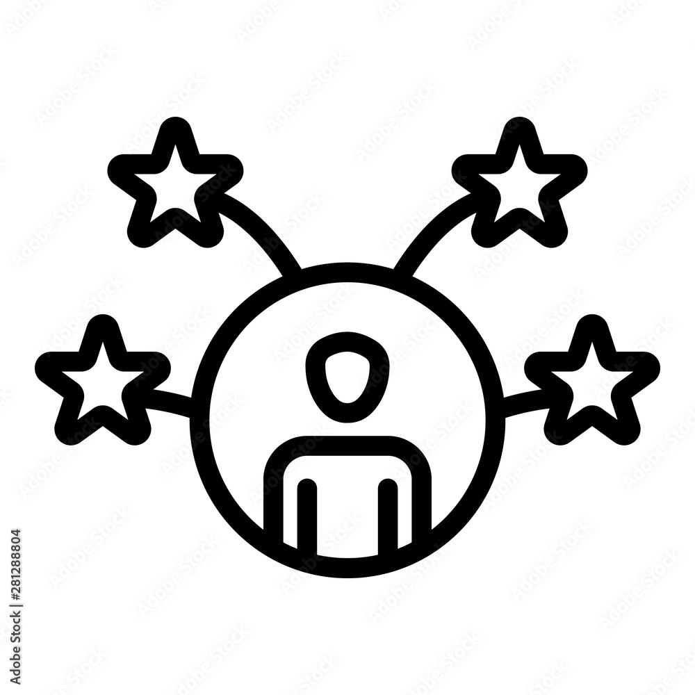 Poster star rating employee icon. outline star rating employee vector icon for web design isolated on white