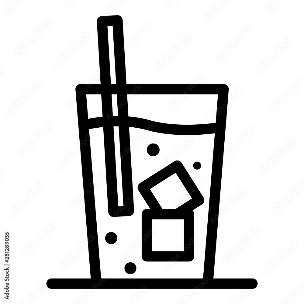 Poster glass with soda icon. outline glass with soda vector icon for web design isolated on white backgroun