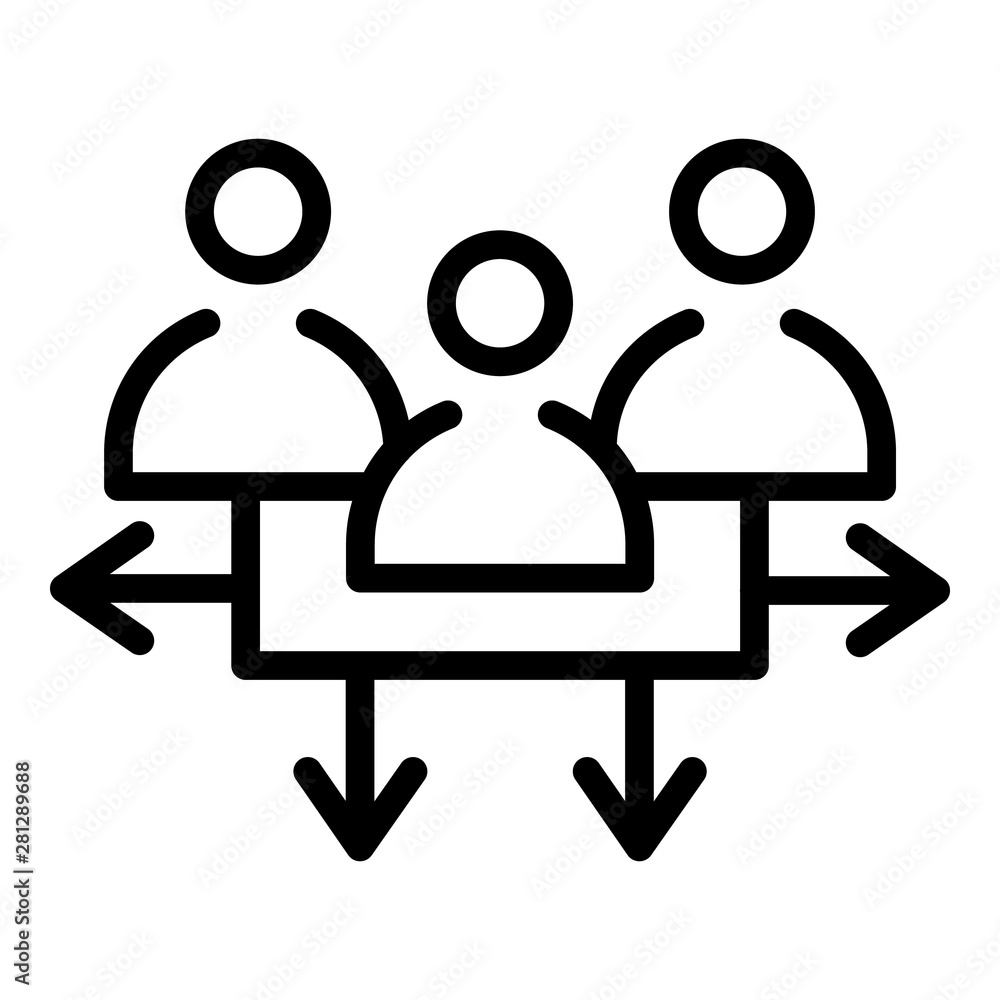 Poster communication target audience icon. outline communication target audience vector icon for web design