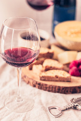 Glass of wine on a table
