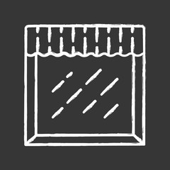 Valance chalk icon. House and office window decoration. Kitchen curtain. Home interior design. Decorative fabric drapery. Window top treatments. Isolated vector chalkboard illustration