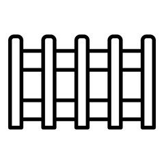 Rare fence icon. Outline rare fence vector icon for web design isolated on white background