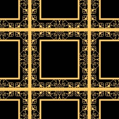 Vintage golden ornate seamless retro pattern. Modern art deco textured background for wallpapers, wrapping papers and other designs