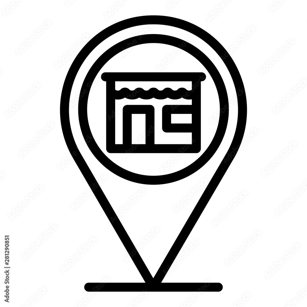 Poster gps store label icon. outline gps store label vector icon for web design isolated on white backgroun
