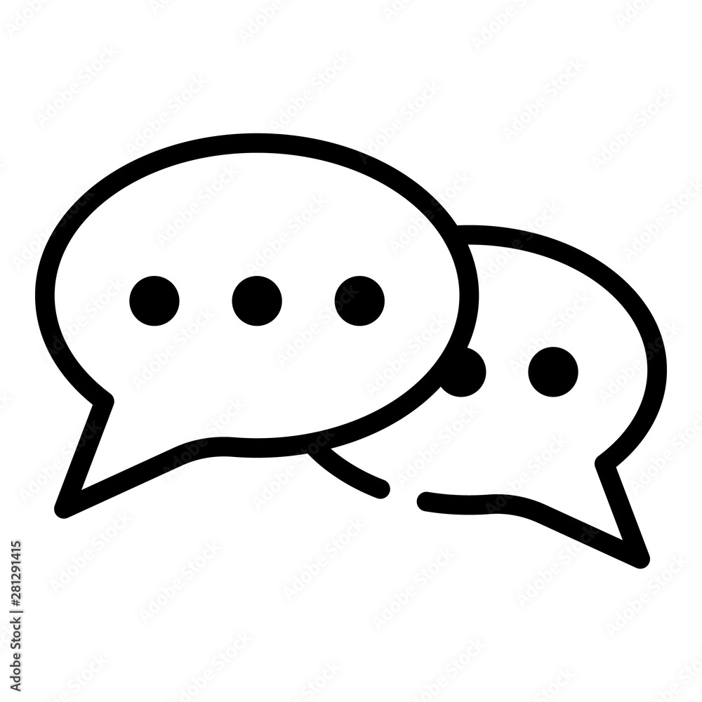 Poster chat bubbles icon. outline chat bubbles vector icon for web design isolated on white background