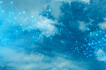 cloud storage, social network, sky backround nature, technology internet, data deep learning, ai system, security privacy, server hacker online