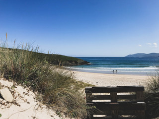 Fototapeta na wymiar Beach and ocean in Valdoviño, Galicia, Spain