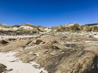 Fototapeta na wymiar Rocks at beach in Valdoviño, Galicia, Spain