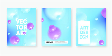 Set of three futuristic covers. Minimal abstract geometric design template. 