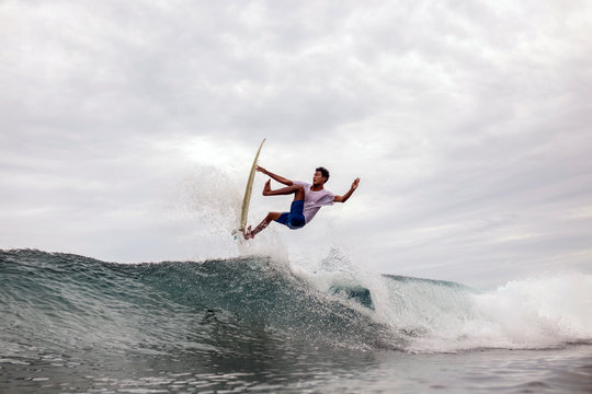 Man surfing in sea