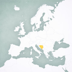 Map of Europe - Bosnia and Herzegovina