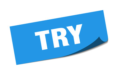 try sticker. try square isolated sign. try