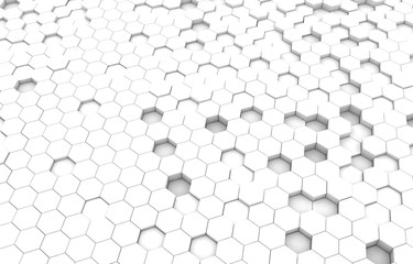 Duo tone hexagon 3D background texture. 3d rendering illustration. Futuristic abstract background.