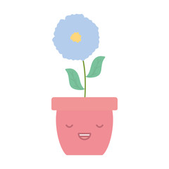 garden flower in pot kawaii character