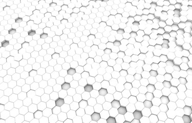 Duo tone hexagon 3D background texture. 3d rendering illustration. Futuristic abstract background.