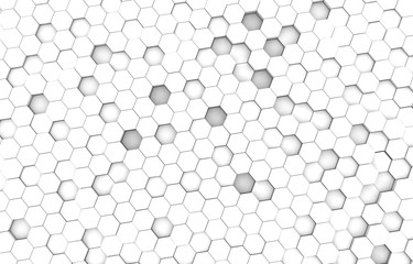 Duo tone hexagon 3D background texture. 3d rendering illustration. Futuristic abstract background.