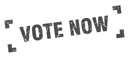 vote now stamp. vote now square grunge sign. vote now