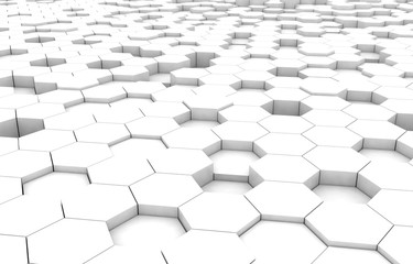 Duo tone hexagon 3D background texture. 3d rendering illustration. Futuristic abstract background.