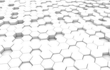 Fototapeta premium Duo tone hexagon 3D background texture. 3d rendering illustration. Futuristic abstract background.