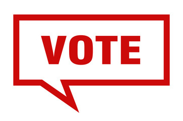 vote sign. vote square speech bubble. vote