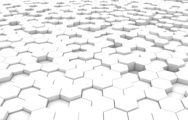 Duo tone hexagon 3D background texture. 3d rendering illustration. Futuristic abstract background.