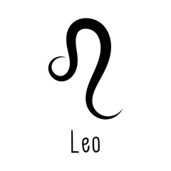 Obraz premium Leo astrological zodiac sign isolated on white background. Simple horoscope icon, astrology logo. Vector illustration.