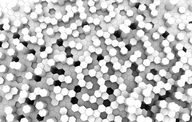 Duo tone hexagon 3D background texture. 3d rendering illustration. Futuristic abstract background.