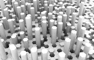 Obraz premium Duo tone hexagon 3D background texture. 3d rendering illustration. Futuristic abstract background.