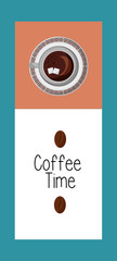 Coffee cup and beans vector design