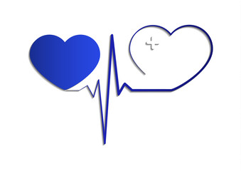 Heart icon with pulse line on white background. Medical icon. Modern simple design.