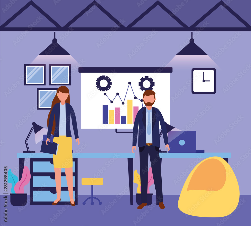 Poster workflow and infographic vector design