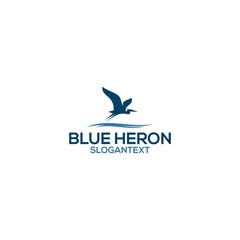 blue heron logo concept vector