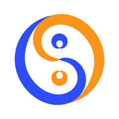 Contour Yin Yang symbol, vector