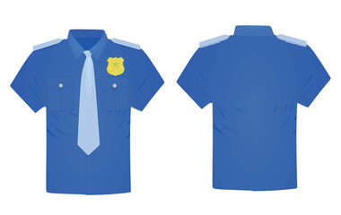 Police short sleeve shirt. vector illustration