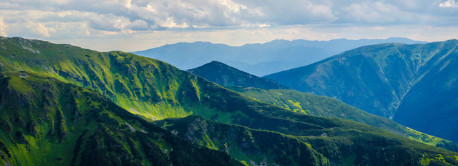 View of green mountains 