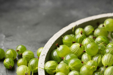 Green ripe gooseberries