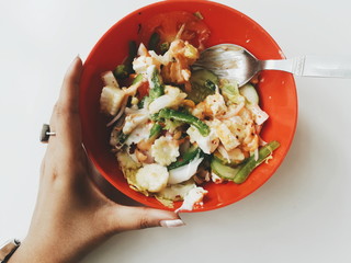 salad with chicken and vegetables