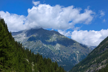 Fototapeta na wymiar Landscape in Anzasca valley in Italy.