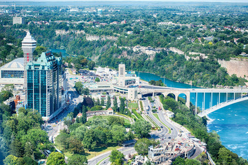Aerial scenic of the Niagara Falls city, Ontario, Canada