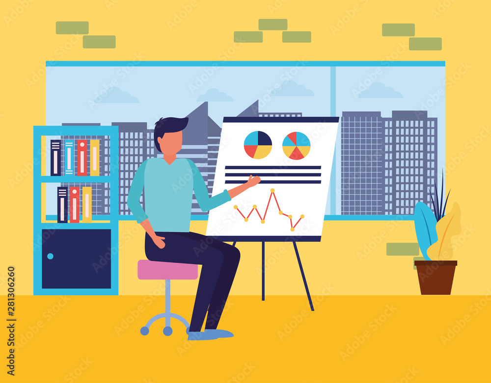 Poster workflow and infographic vector design