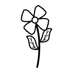 cute flower and leafs garden plant decorative icon