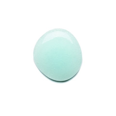 A drop of blue gel for washing your face with bubbles. Isolated on a white background. Cosmetic texture, face and body care.