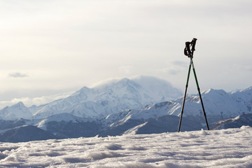 Looking the Rosa mount from the Mottarone, Piedmont, Italy. 