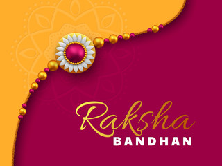 Raksha Bandhan festival design. Indian religious celebration background. Vector illustration.