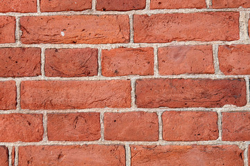 Old red brick wall background texture