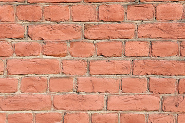 Old red brick wall background texture