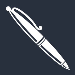 Pen icon isolated on dark background. Vector illustration 
